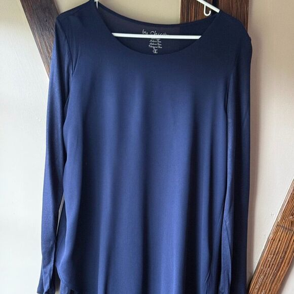 Chico's Blue Tunic with Sheer Overlay - Picture 2 of 5